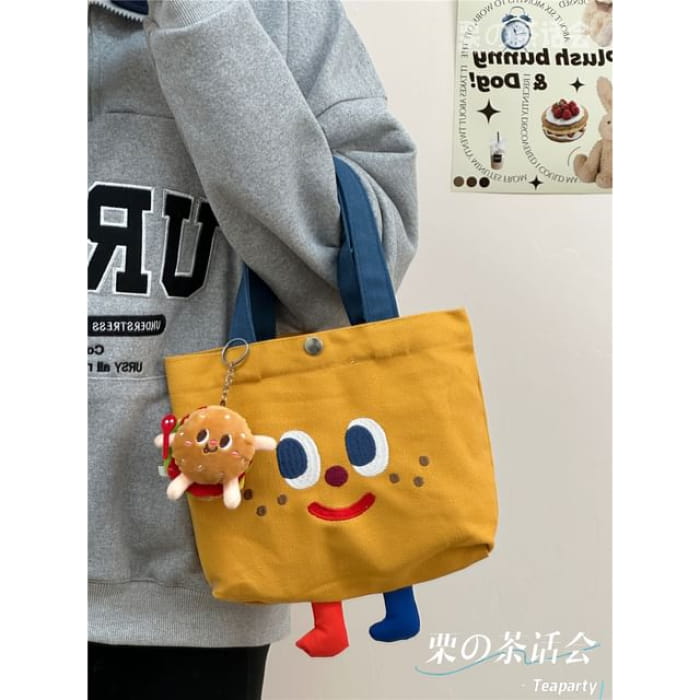 Cartoon Embroidered Lunch Bag / Charm / Set