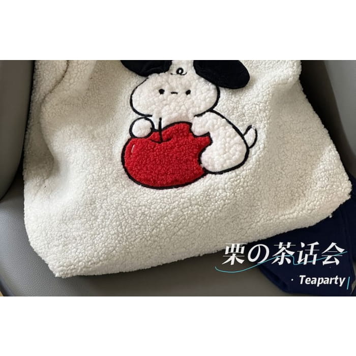 Cartoon Fleece Tote Bag