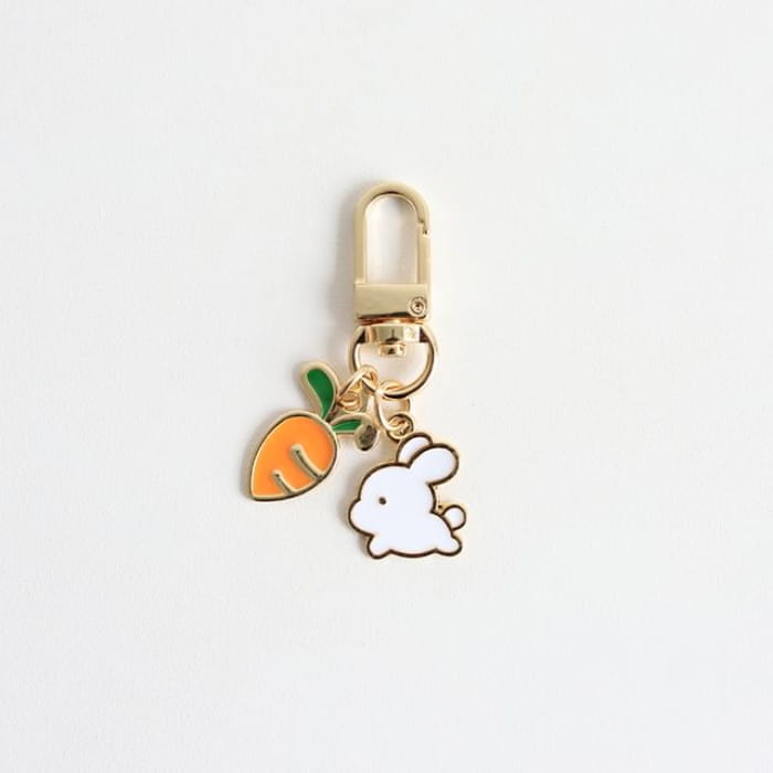 Cartoon Key Ring - White / One Size