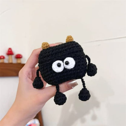 Cartoon Knit AirPods / Pro Earphone Case Skin - Black