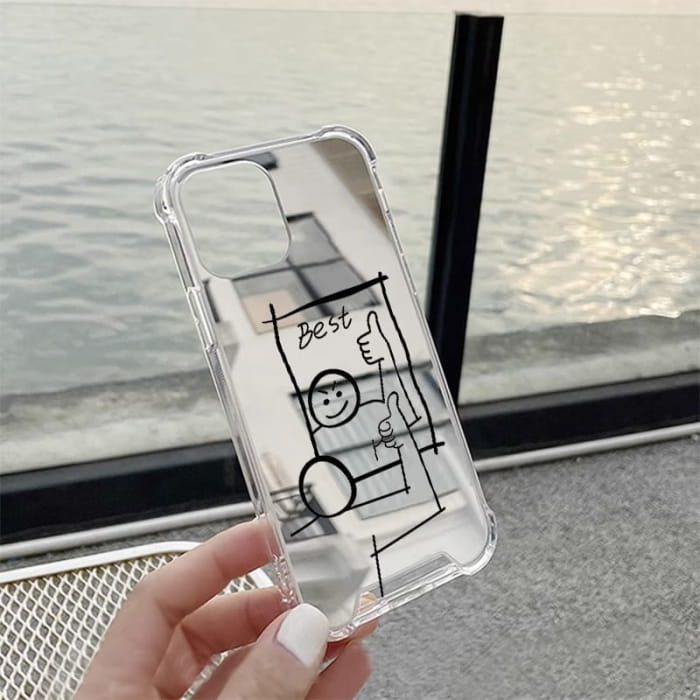 Cartoon Mirrored Phone Case - iPhone 15 Pro Max / Plus / 14