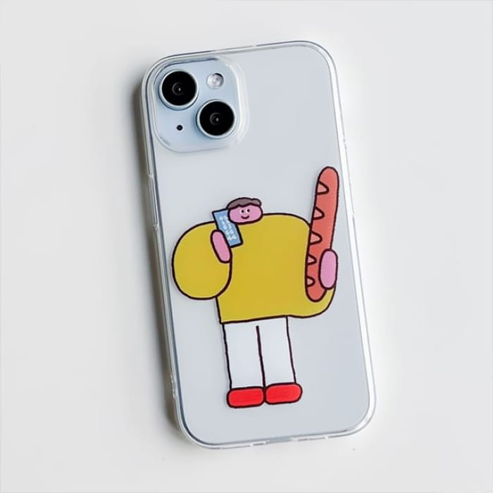 Cartoon Phone Case - Baguette - Transparent / iPhone 11