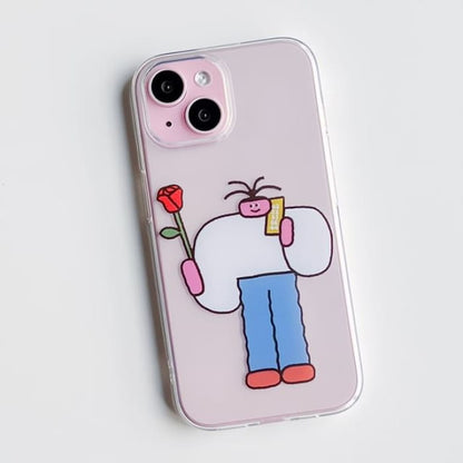 Cartoon Phone Case - Rose - Transparent / iPhone 11