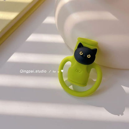 Cartoon Silicone Cable Protector - Frog - Green / One Size