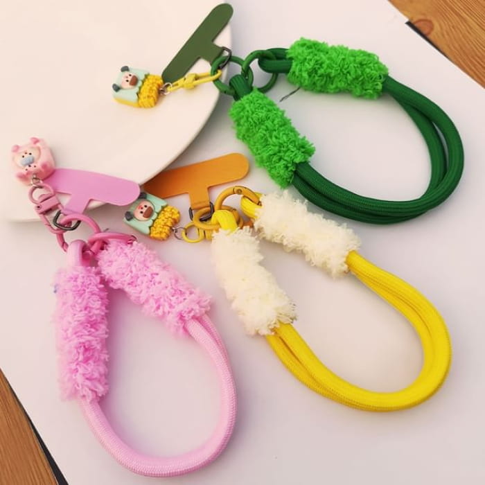 Cartoon Wrist Phone Strap with Lanyard Pad - Accessories