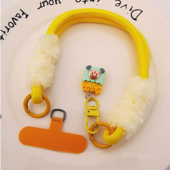 Cartoon Wrist Phone Strap with Lanyard Pad - Accessories