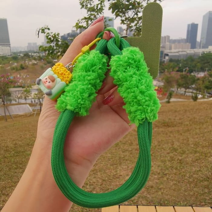 Cartoon Wrist Phone Strap with Lanyard Pad - Green Tether