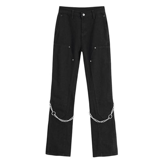 Casual Chain Jeans - S / Black