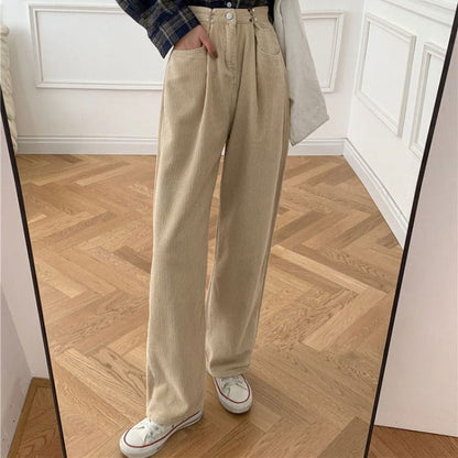 Casual Outfit Cord Pants - S / Beige