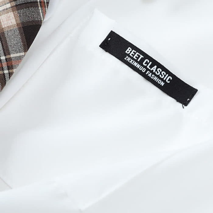 Casual Pocket Lapel Tie T-Shirt Denim Overalls Set