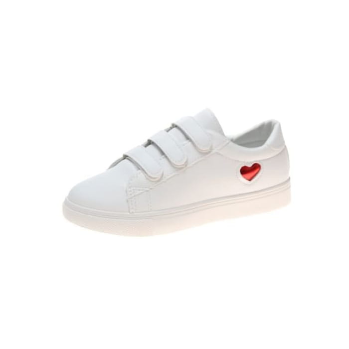 Casual Sneakers With Heart-Shaped Decor - Red / 35