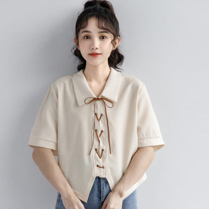 Casual Straps Bow Polo T-Shirt