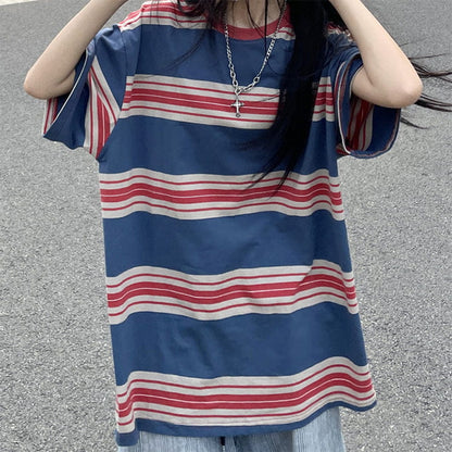 Casual Striped T-Shirt - M / Blue - T-Shirts