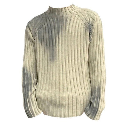 Casual Washed Knit Sweater - M / Grey