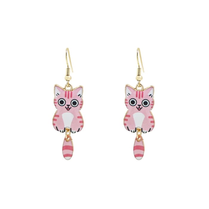 Cat Alloy Drop Earring - jewelry