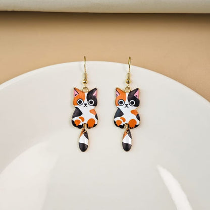 Cat Alloy Drop Earring - jewelry