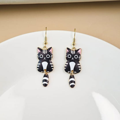 Cat Alloy Drop Earring - jewelry