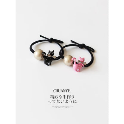 Cat Beaded Hair Tie