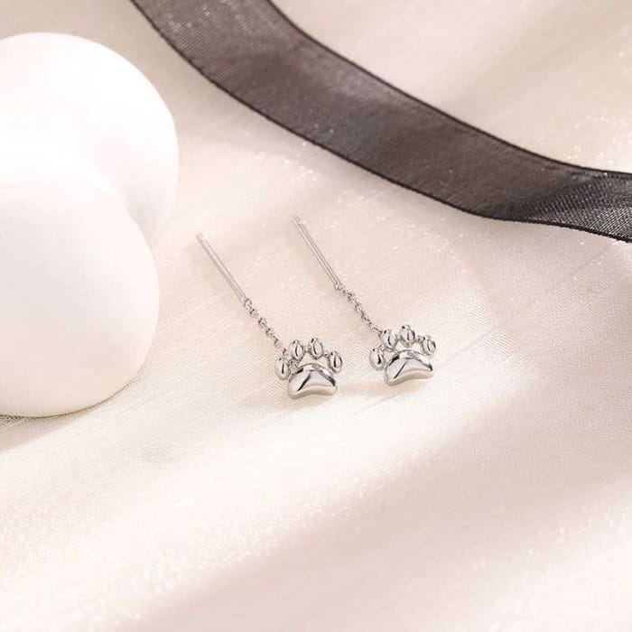 Cat Paw Alloy Threader Earring