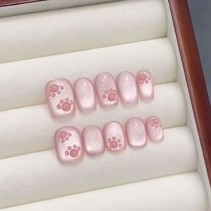 Cat Paw Press On Nail - S44 - Pink / XS