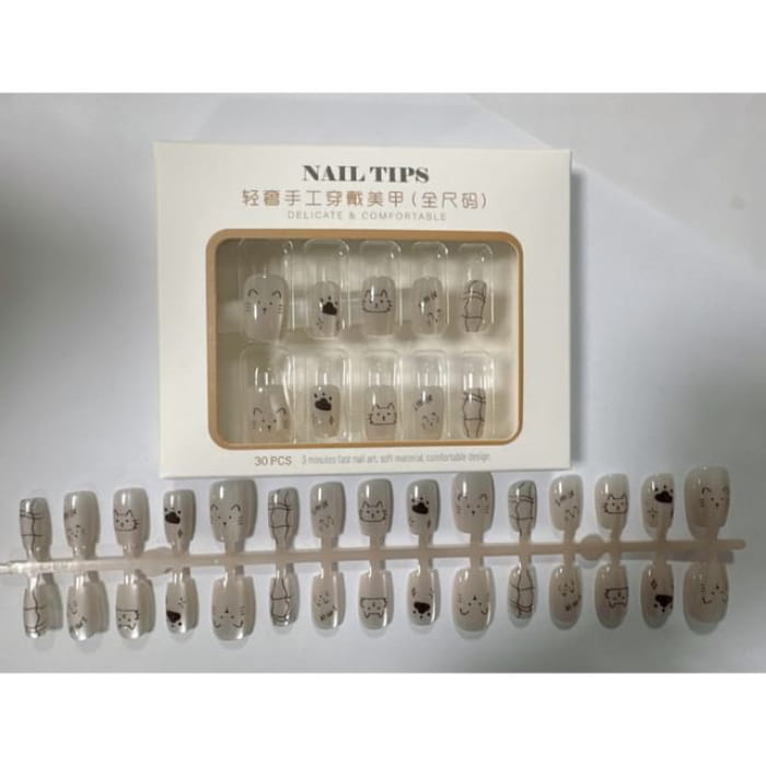 Cat Press On Nails - A316 - Tool Pack - Gray / One Size