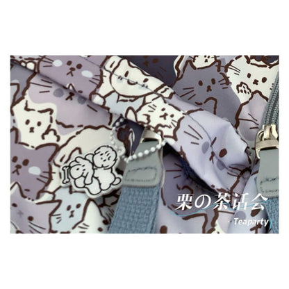 Cat Print Backpack / Bag Charm / Pin / Set