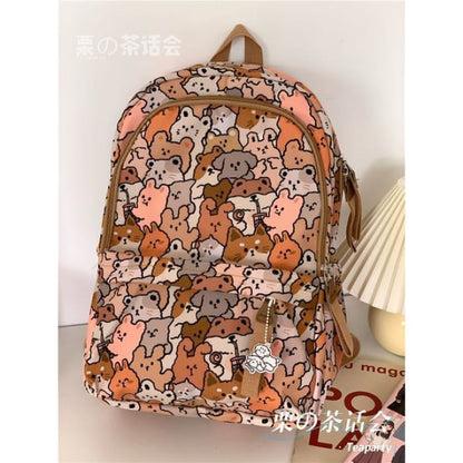 Cat Print Backpack / Bag Charm / Pin / Set - Without