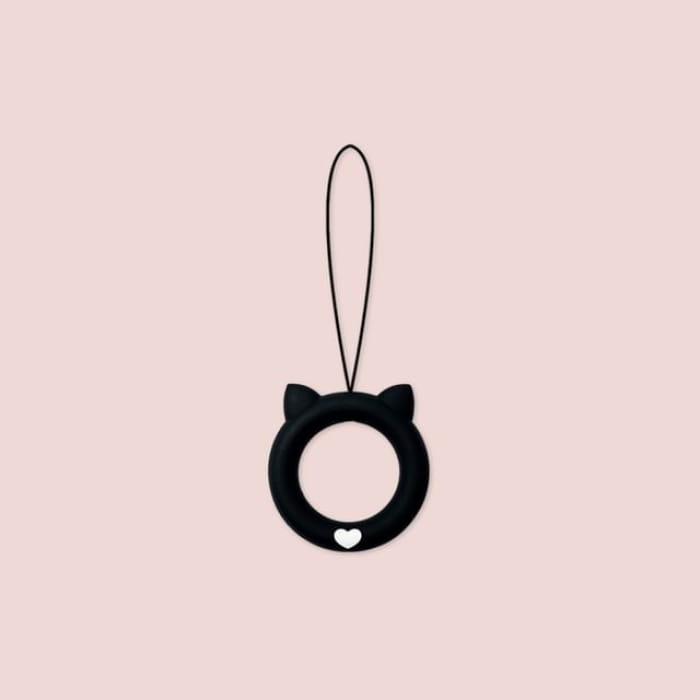 Cat Silicone Phone Charm / Set - 240406 - 1 Pc - Black