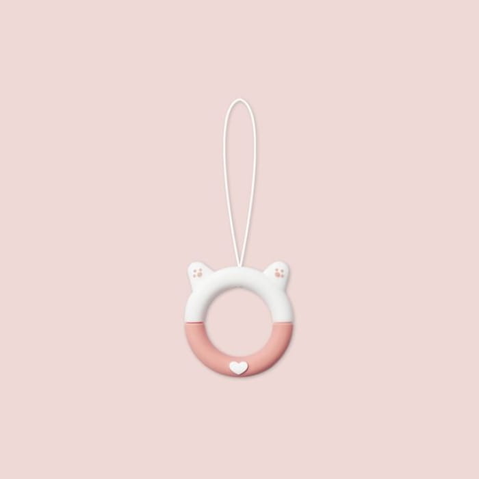 Cat Silicone Phone Charm / Set - 240406 - 1 Pc - White