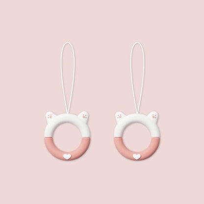 Cat Silicone Phone Charm / Set - 240406 - of 2 Pcs - White