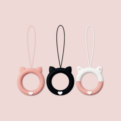 Cat Silicone Phone Charm / Set - 240406 - of 3 Pcs - Pink &