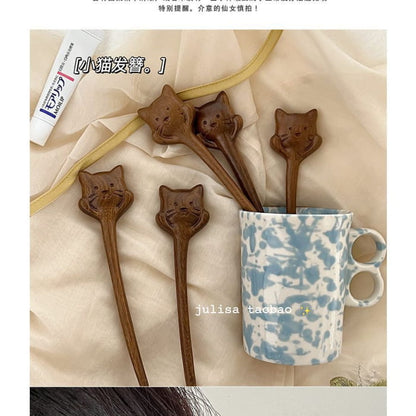 Cat Wooden Hair Stick