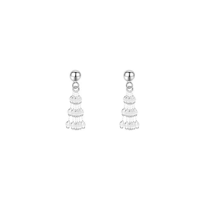 Chain Drop Earring - 1 Pair - Silver / One Size