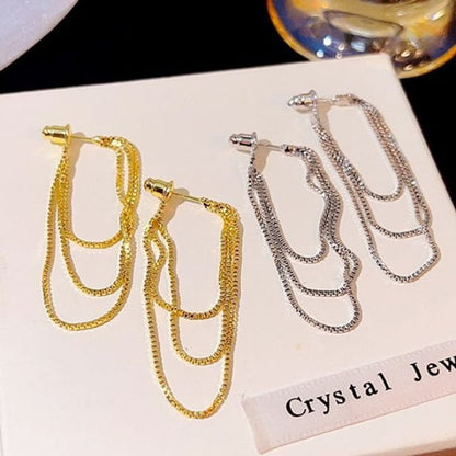 Chain Fringed Drop Earring