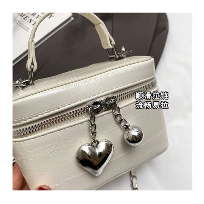 Chain Strap Faux Leather Crossbody Bag