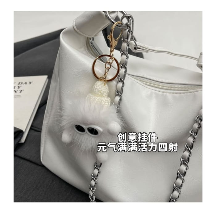 Chain Strap Faux Leather Crossbody Bag / Charm / Set