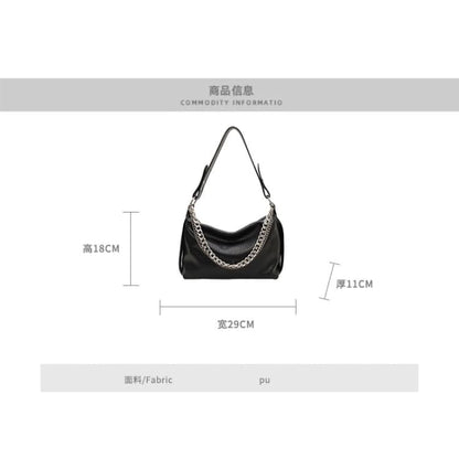 Chain Strap Faux Leather Shoulder Bag