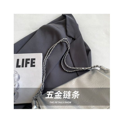 Chain Strap Flap Tote Bag