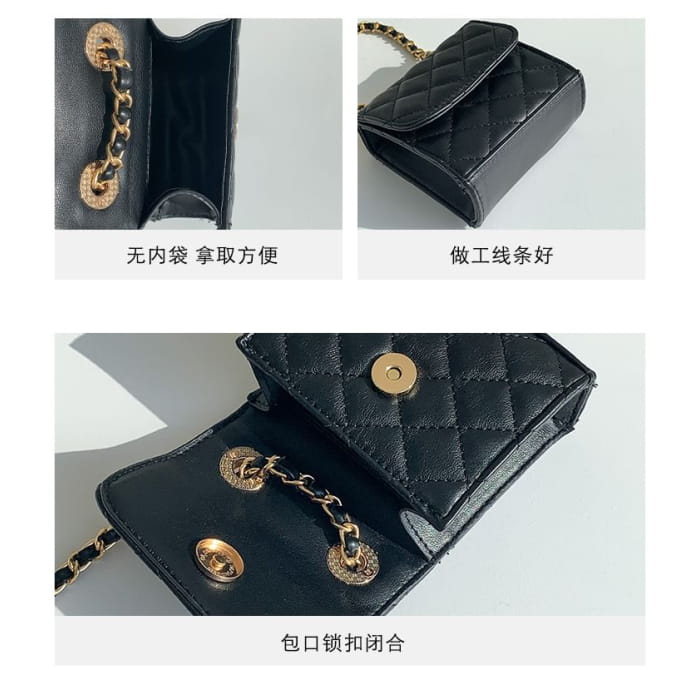 Chain Strap Quilted Flap Crossbody Bag