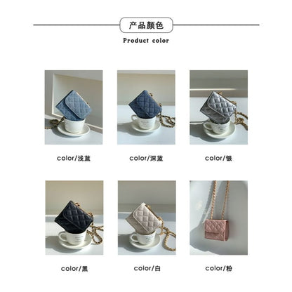 Chain Strap Quilted Flap Crossbody Bag