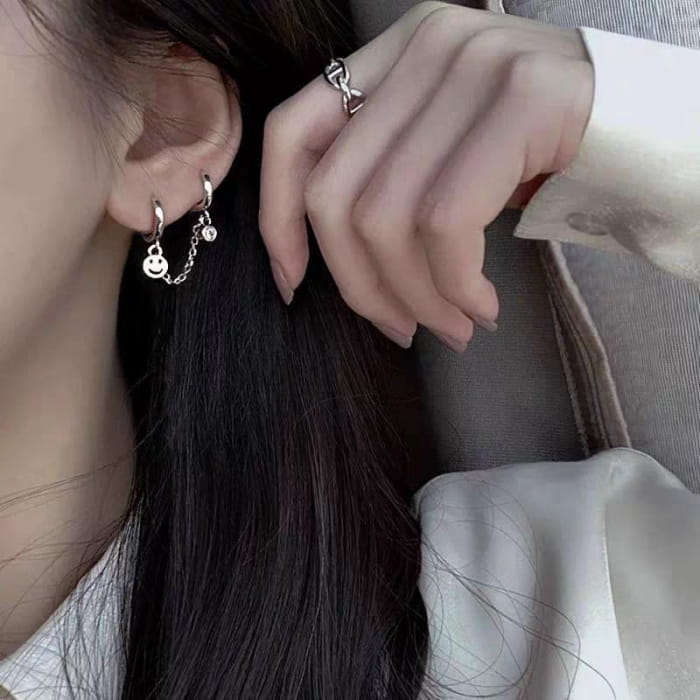 Chained Alloy Huggie Earring (Various Designs)