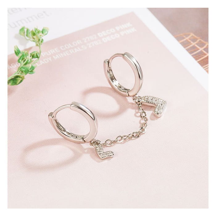 Chained Drop Huggie Earring