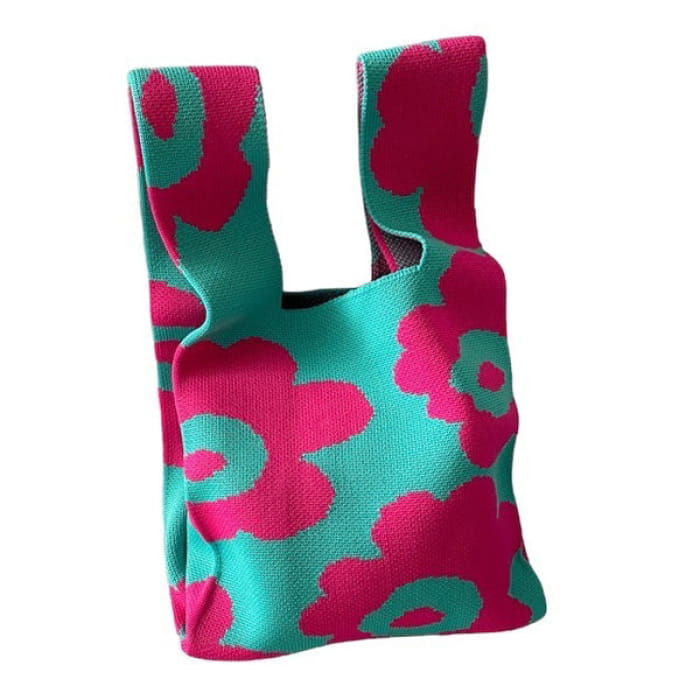 Charming Flower Tote Bag - Standart / Pink/green - Handbags