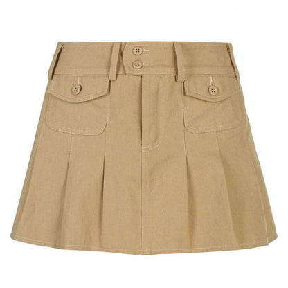 Charming Workwear Mini Skirt - S / Beige