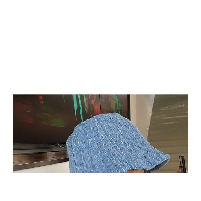 Checker Denim Bucket Hat