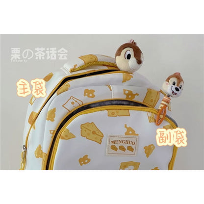 Cheese Print Backpack / Charm / Set - backpack