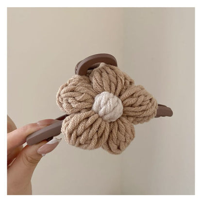 Chenille Flower Accent Hair Clamp