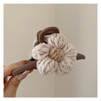 Chenille Flower Accent Hair Clamp