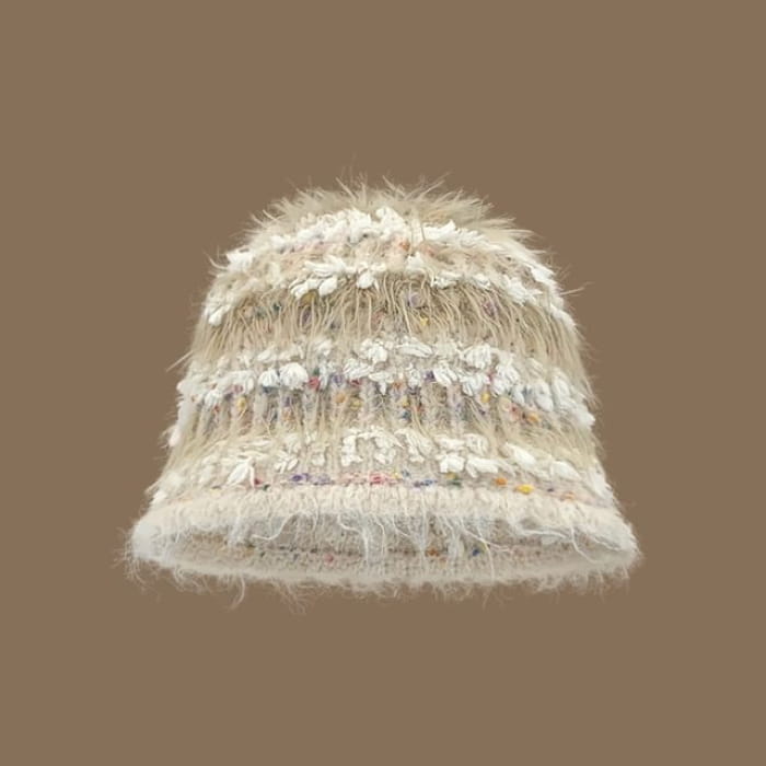 Chenille Knit Beanie - Beige / One Size