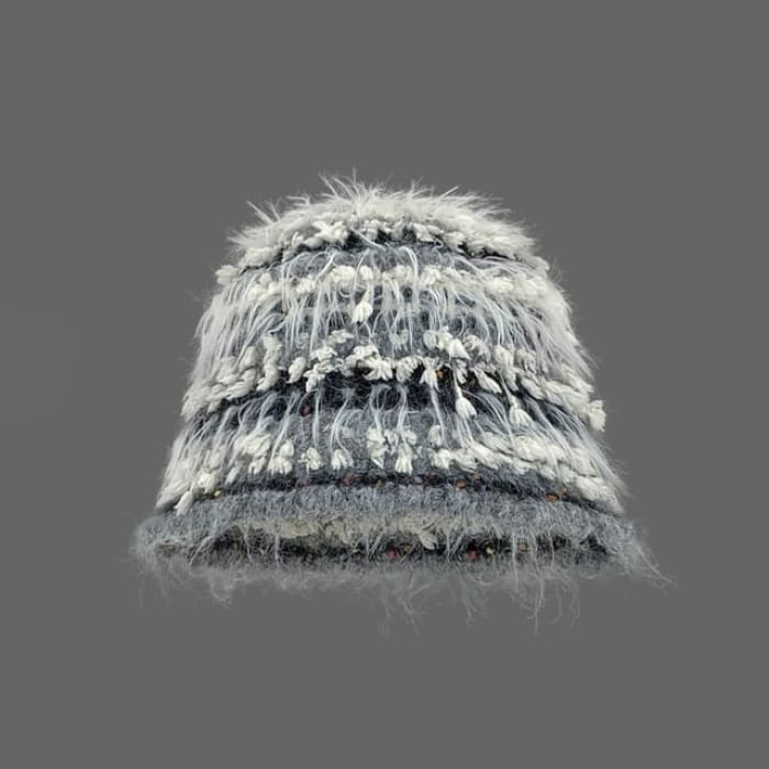 Chenille Knit Beanie - Gray / One Size